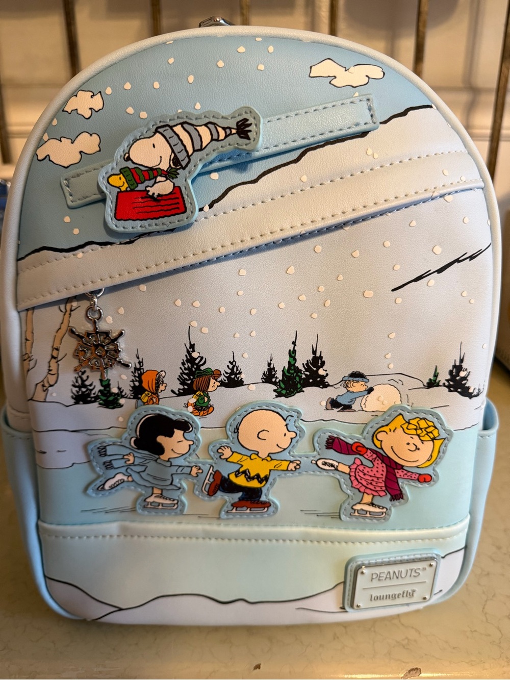 Loungefly Peanuts Winter Skate Mini Backpack BNWOT